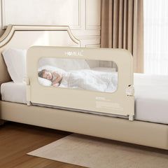 HOMEAL bed rail toddlers foldable design enables easy in and out during naps.