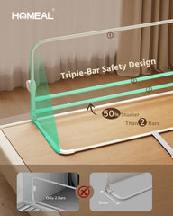 HOMEAL bed rail with extra-wide U-base in grey enhances stability