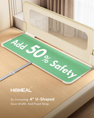 HOMEAL bed rail tool-free assembly makes setup quick without any tools.