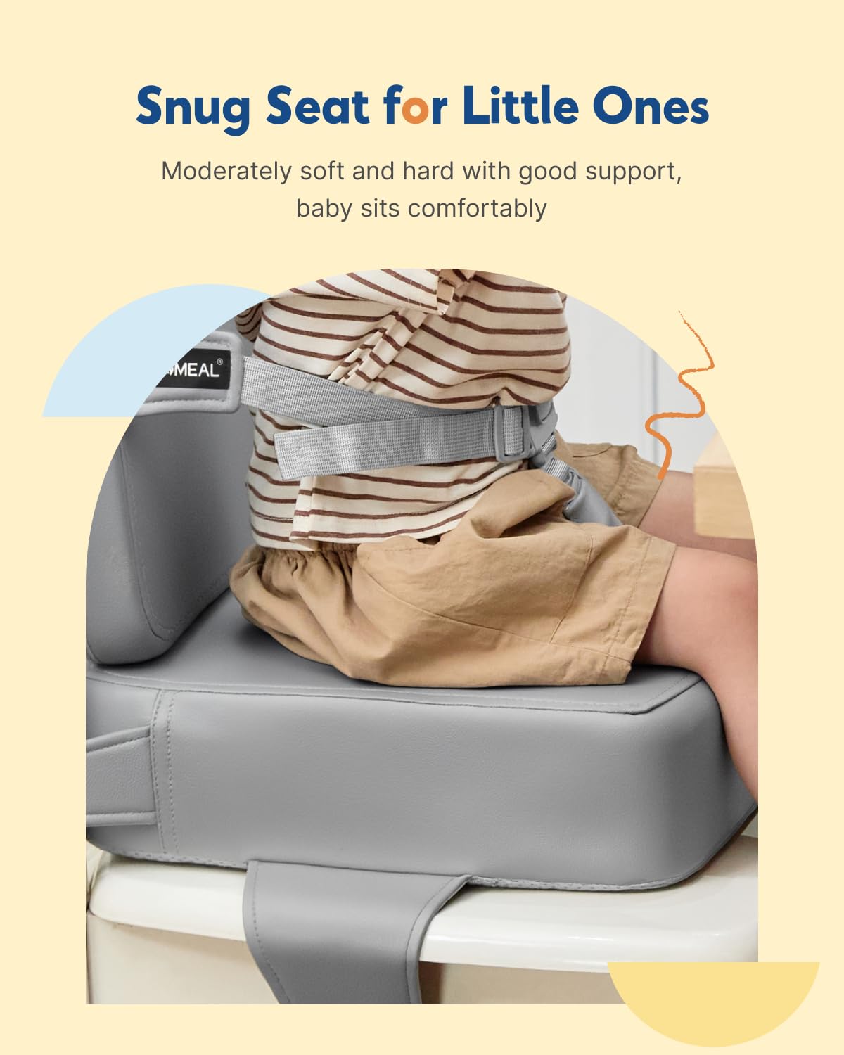 HOMEAL booster seat compact design enables tool-free setup in minutes.