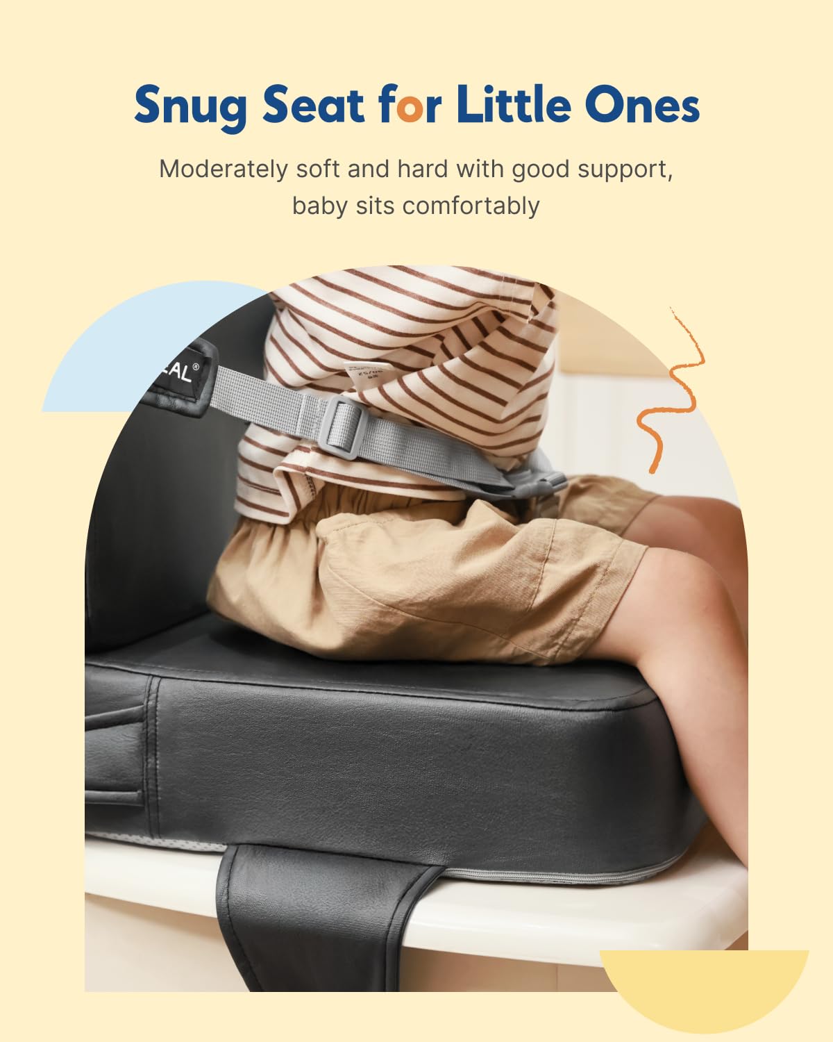 HOMEAL booster seat supports independent dining at home, restaurants, and travel.