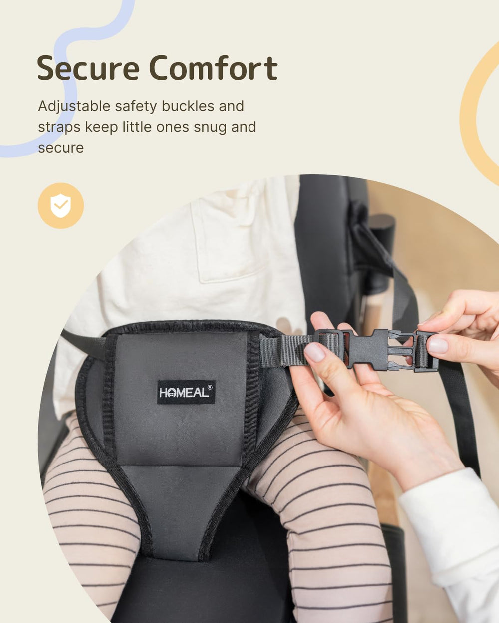 HOMEAL booster seat removable cover signals simple deep cleaning and quick refresh