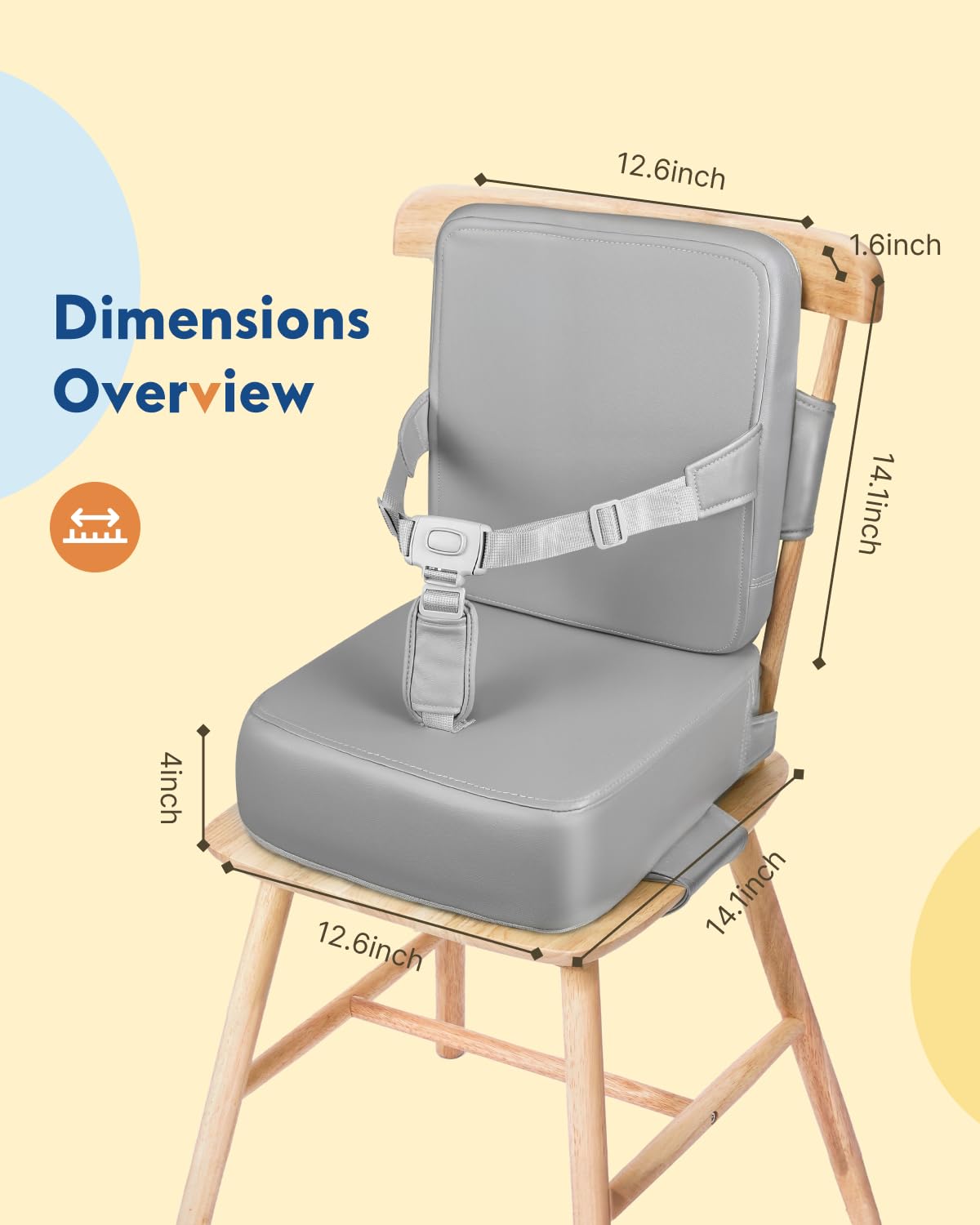 HOMEAL booster seat is travel-friendly for dining out and family visits.