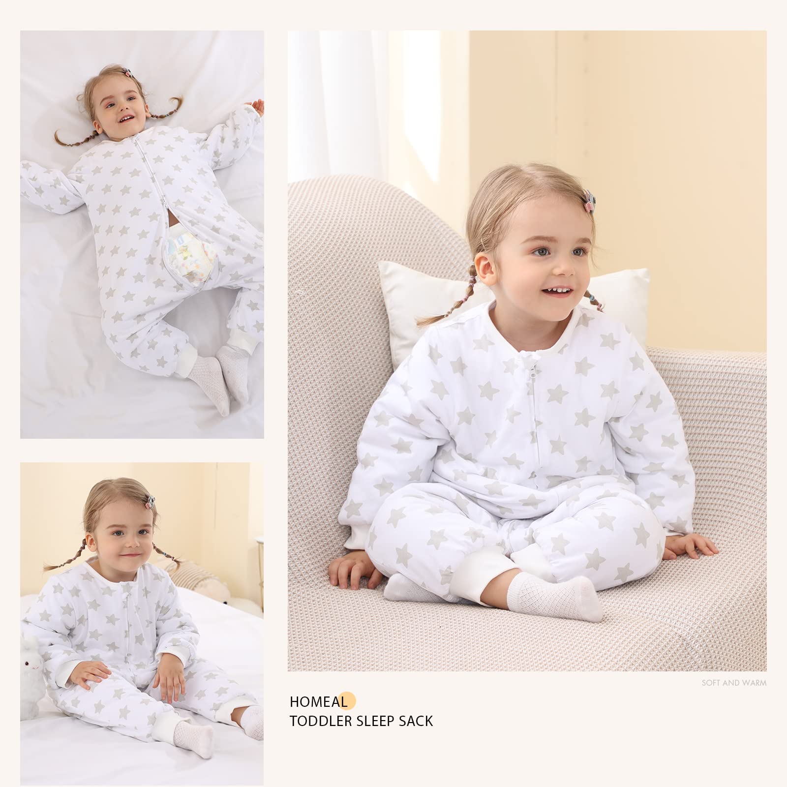 HOMEAL sleep sack is machine-washable for quick, easy after-play cleanup
