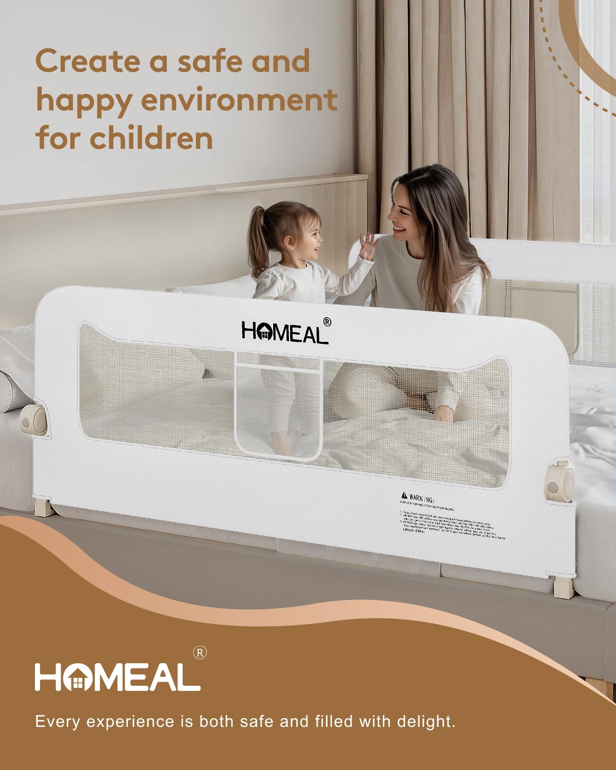 HOMEAL removable machine-washable cover keeps rail clean