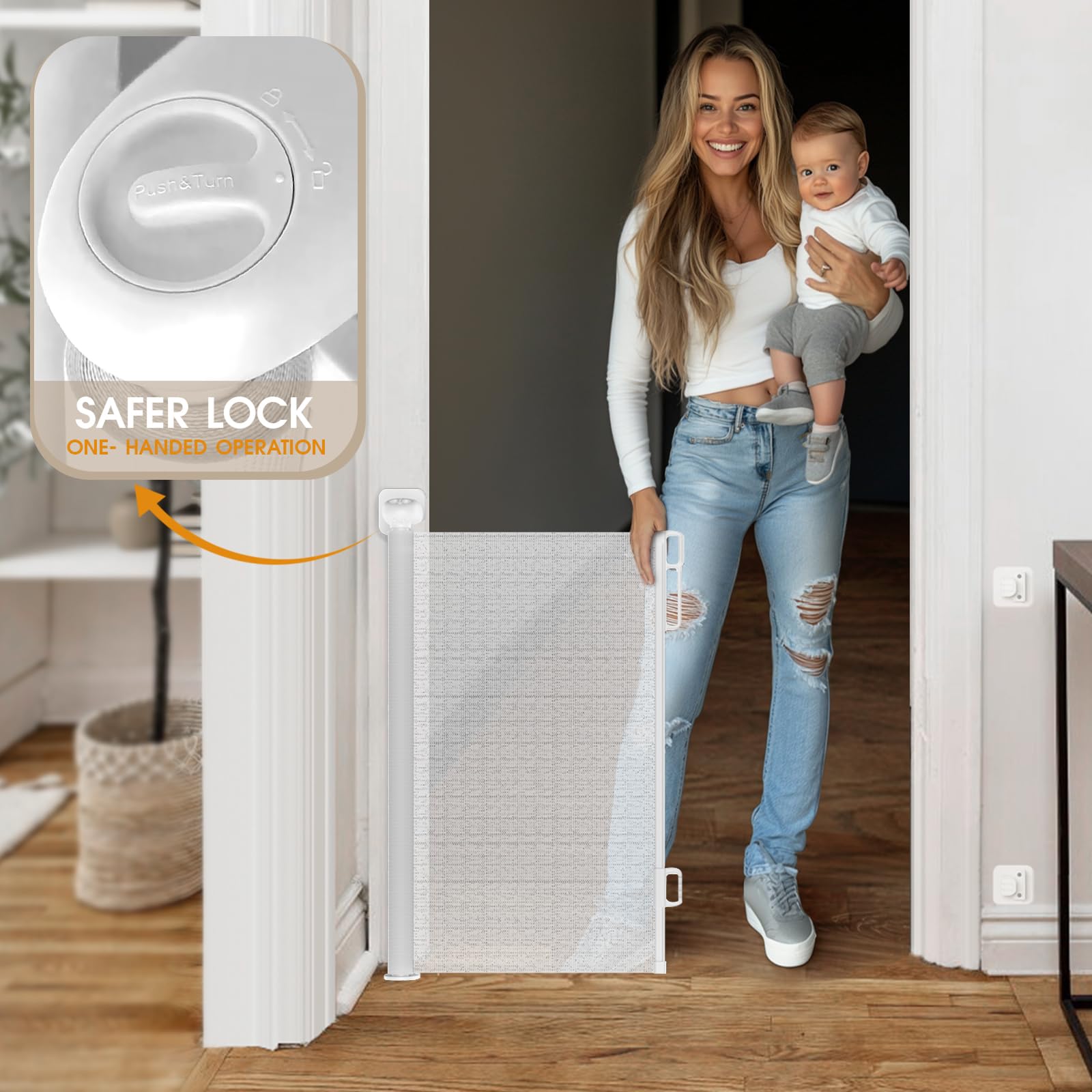 HOMEAL retractable gate deck-porch: versatile indoor-outdoor use on patios and decks.