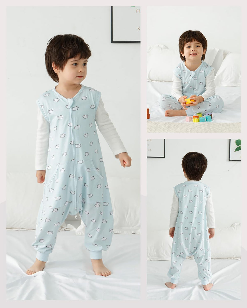 HOMEAL sleep sacks available in sizes 12m-7t for growing toddlers