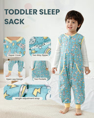 HOMEAL sleep sack with legs wearable blanket demonstrates toddler freedom to move.
