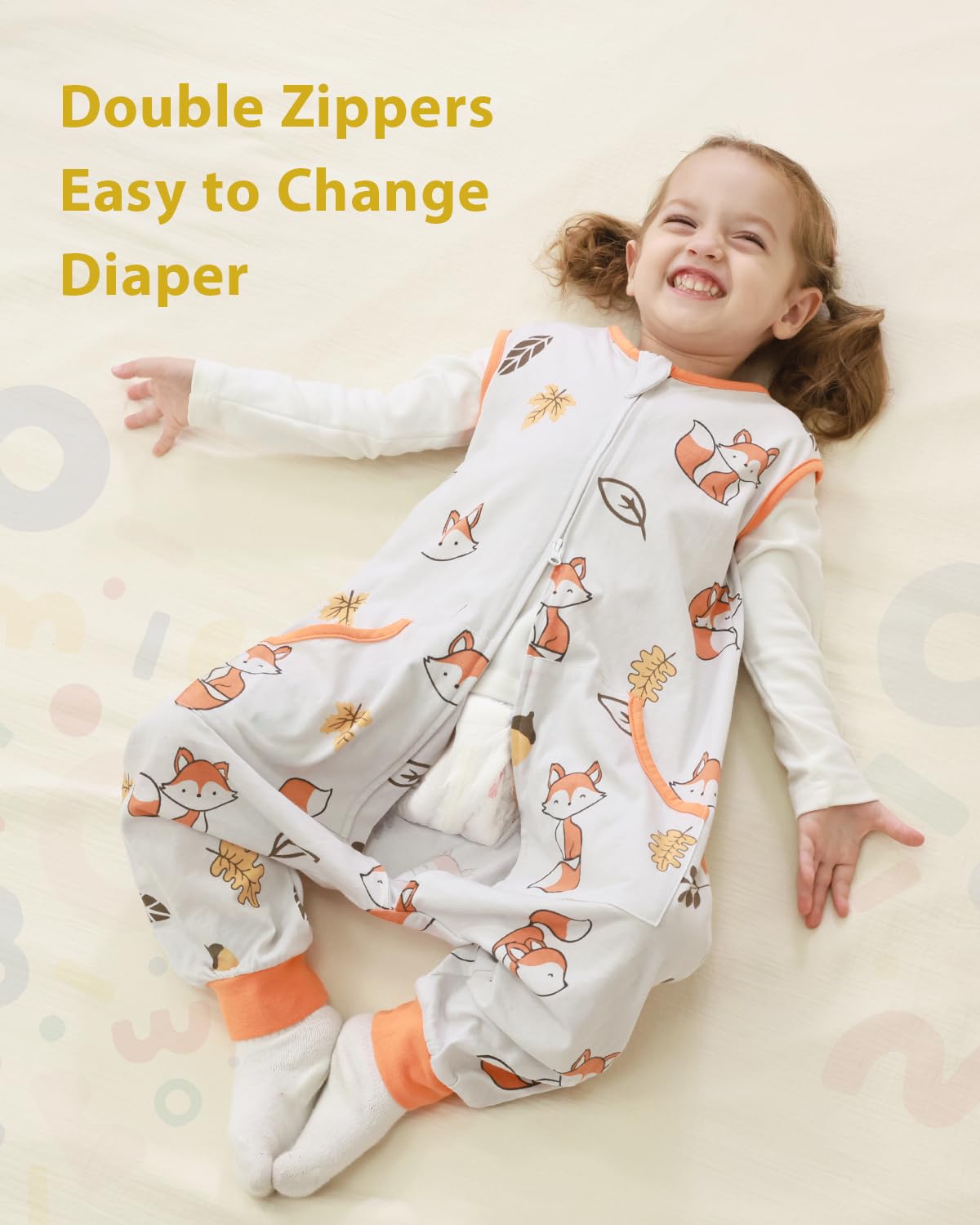 HOMEAL 0.5Tog sleep sack uses soft cotton for rest without overheating.