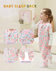 HOMEAL pink rose sleep sack fabric detail highlights soft cotton exterior.