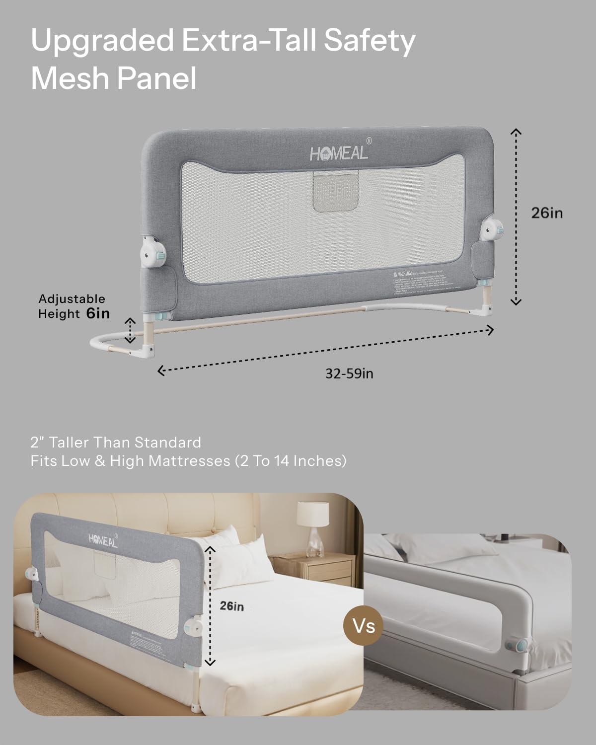 HOMEAL bed guard adds safety during toddler sleep