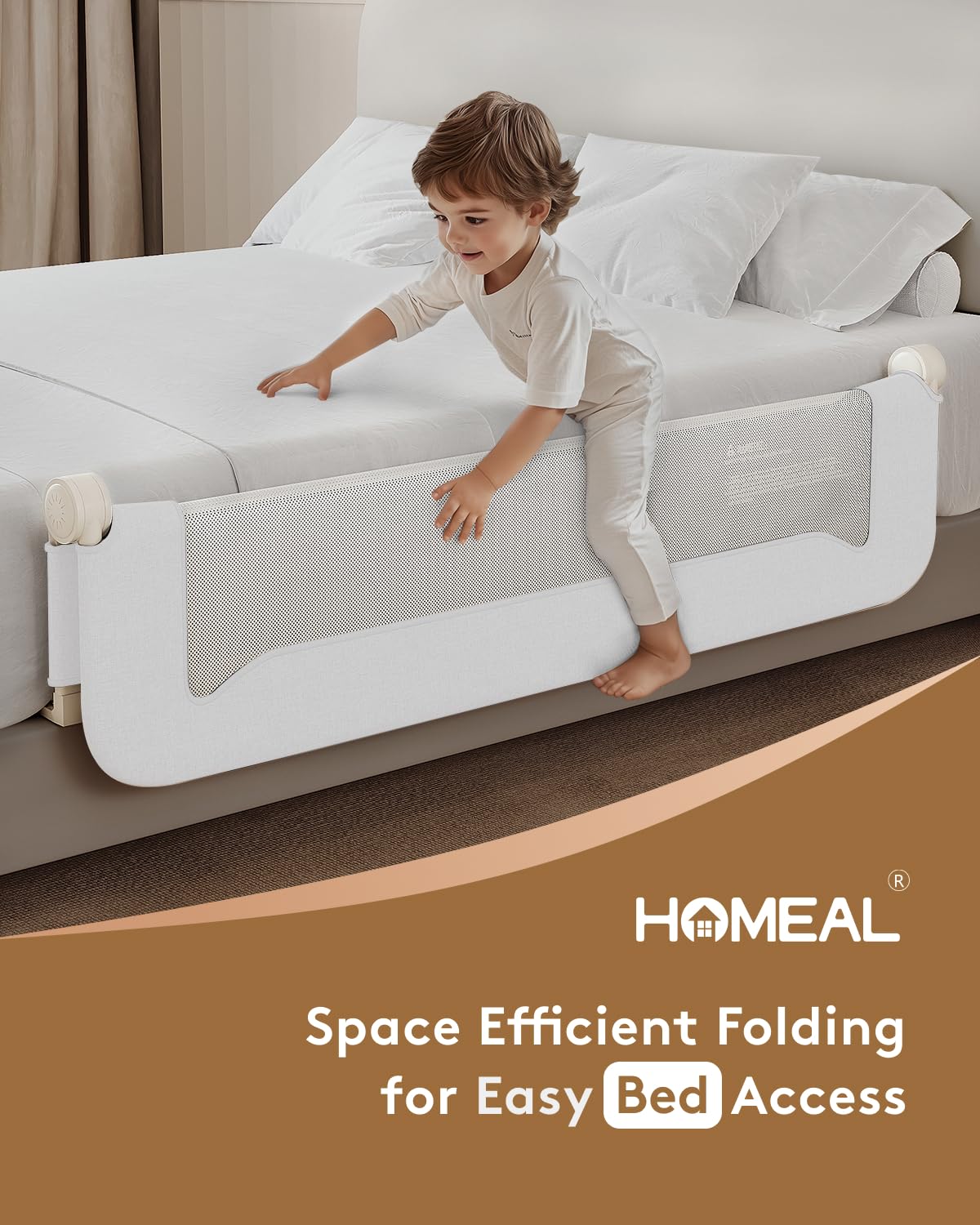 HOMEAL quick-install toddler rail saves setup time