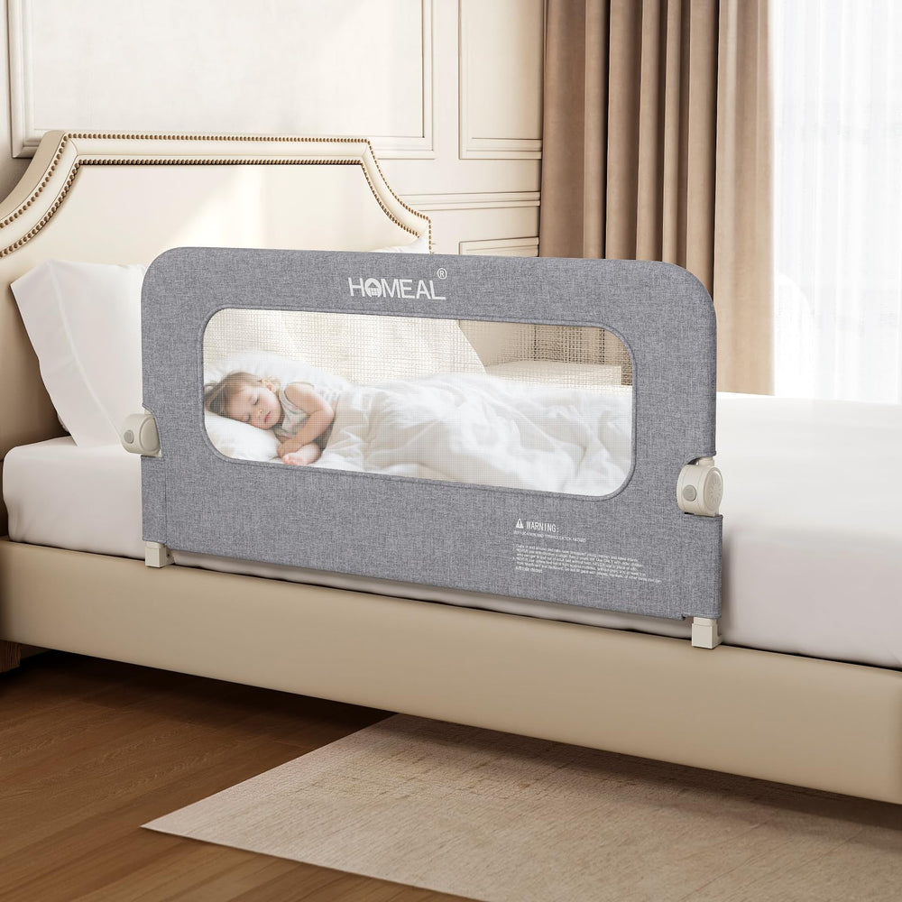 HOMEAL Toddler Bed Rails with 47x24 U-shape base for enhanced stability