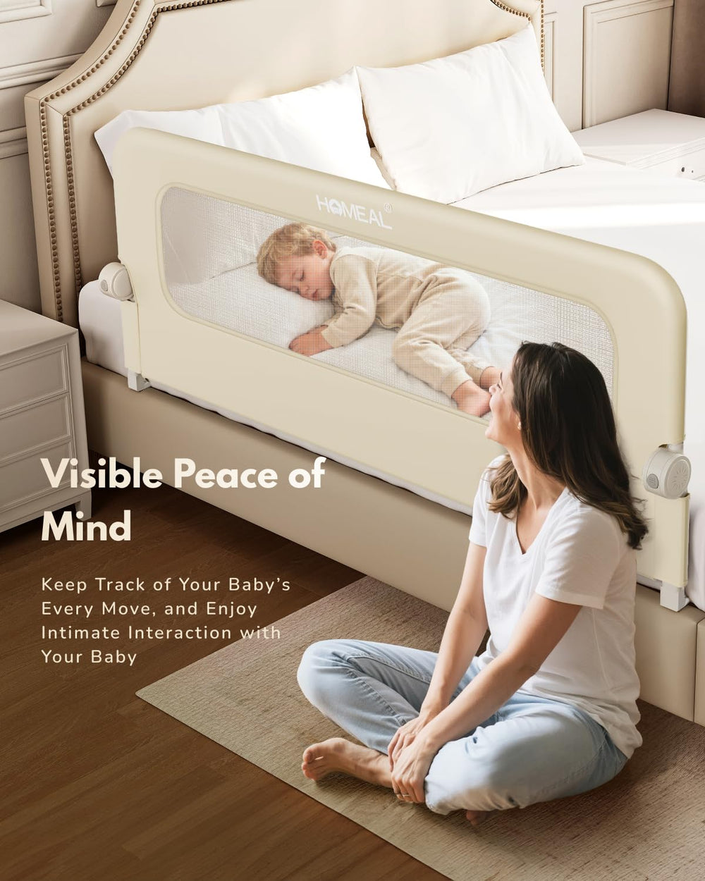 HOMEAL Toddler Bed Rails compatibility across twin to king mattresses