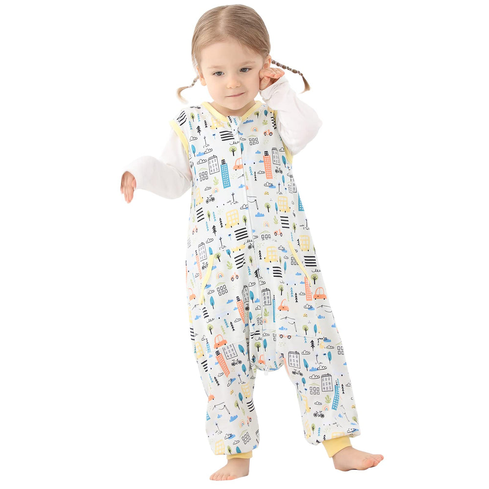 HOMEAL toddler sleep sack legged design with dual zippers for easy diaper changes.