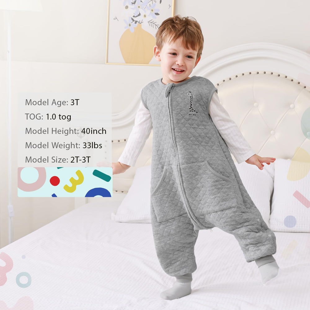 HOMEAL toddler sleep sack legs adjustable-legs showcases leg length adjustment snaps