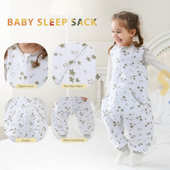 HOMEAL Sleep Sack with legs and dual zipper for easy diaper changes.