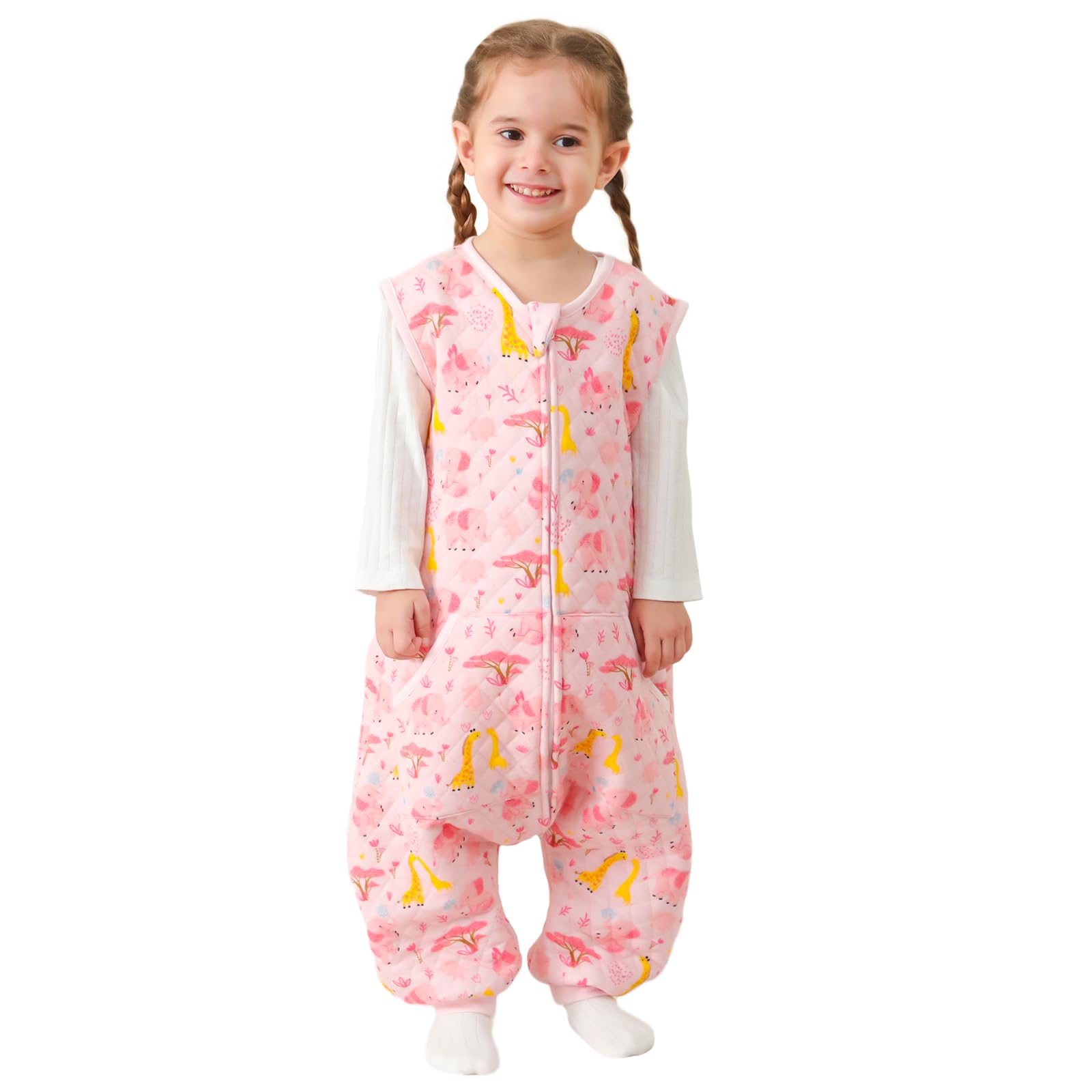 HOMEAL Toddler Sleep Sack pink front view for cozy warmth and safe sleep