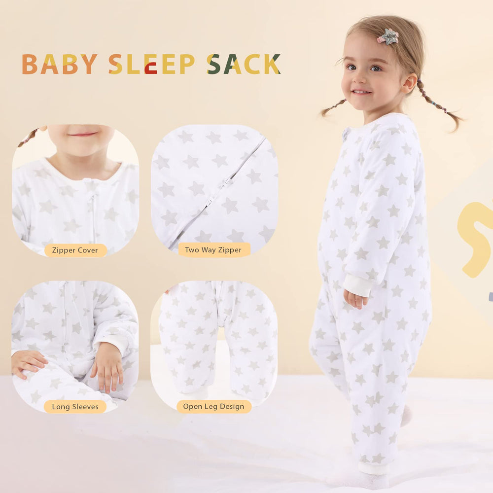 HOMEAL Toddler Sleep Sack two-way zipper for easy diaper changes without removing the sack