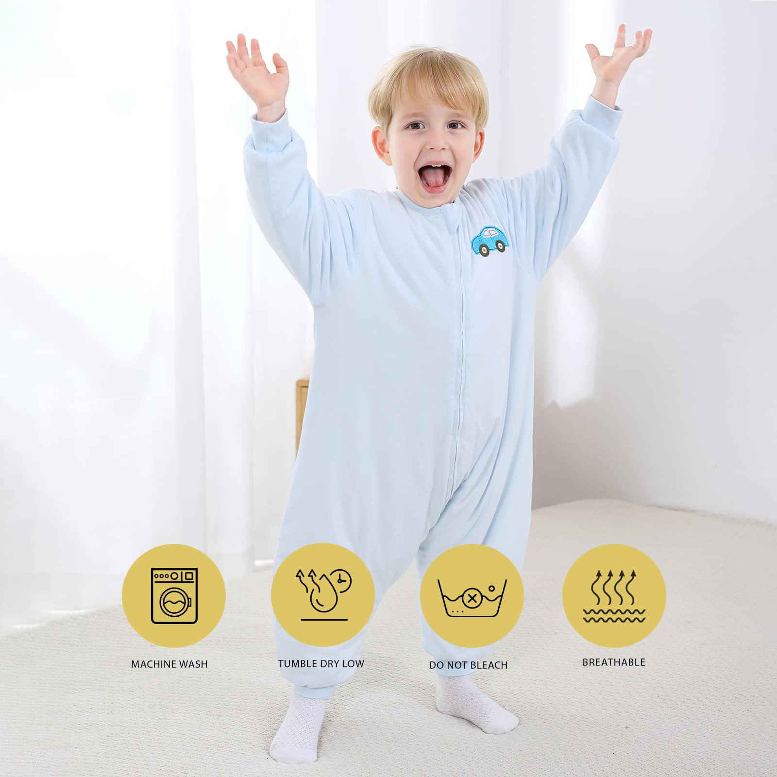 HOMEAL sleep sack featuring a two-way zipper for easy diaper changes