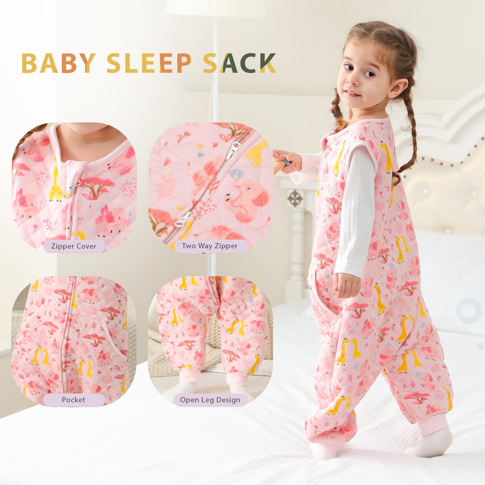 HOMEAL toddler sleeping sack 1.0 TOG offers versatile warmth for year-round sleep