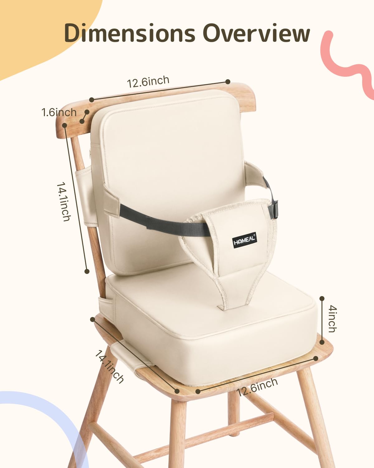 HOMEAL compact booster seat designed for home and travel use