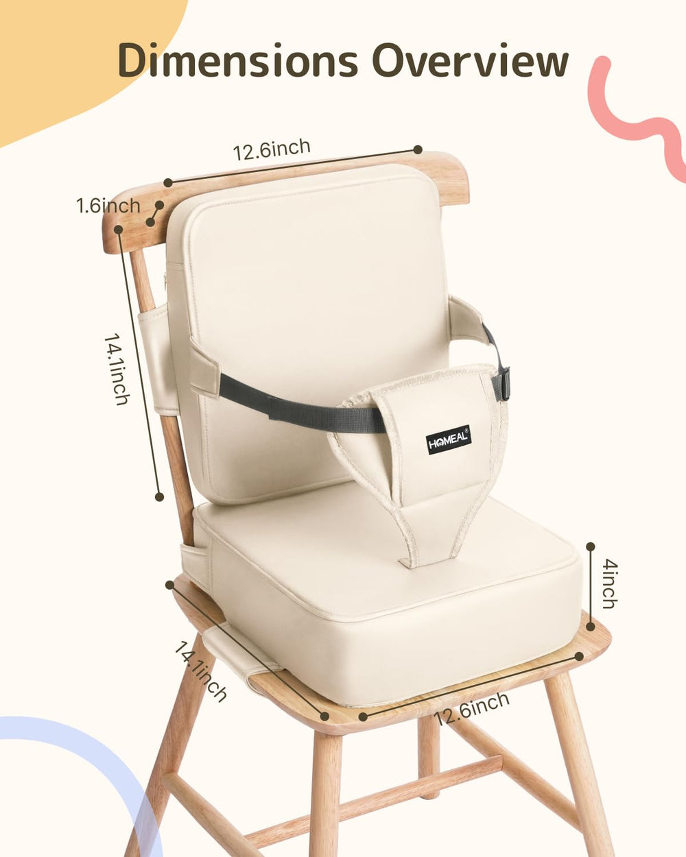 HOMEAL compact booster seat designed for home and travel use