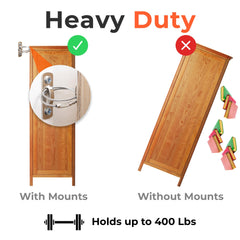 HomeBrella dresser-cabinet-bookshelf-setup stabilizes large units for safer rooms.