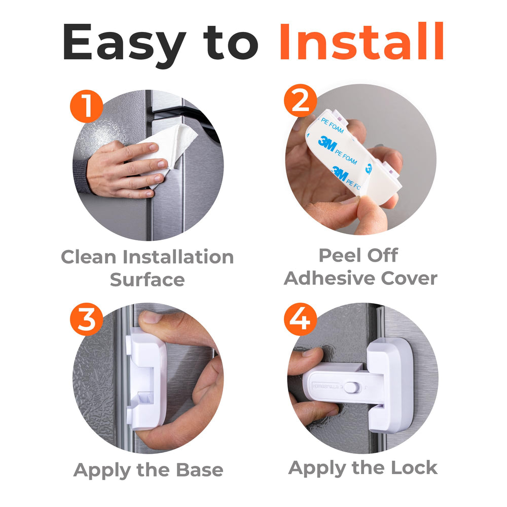 HomeBrella fridge lock in use keeps doors closed during busy mornings