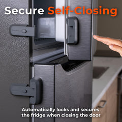 Close-up of automatic self-locking mechanism securing the door after closing.
