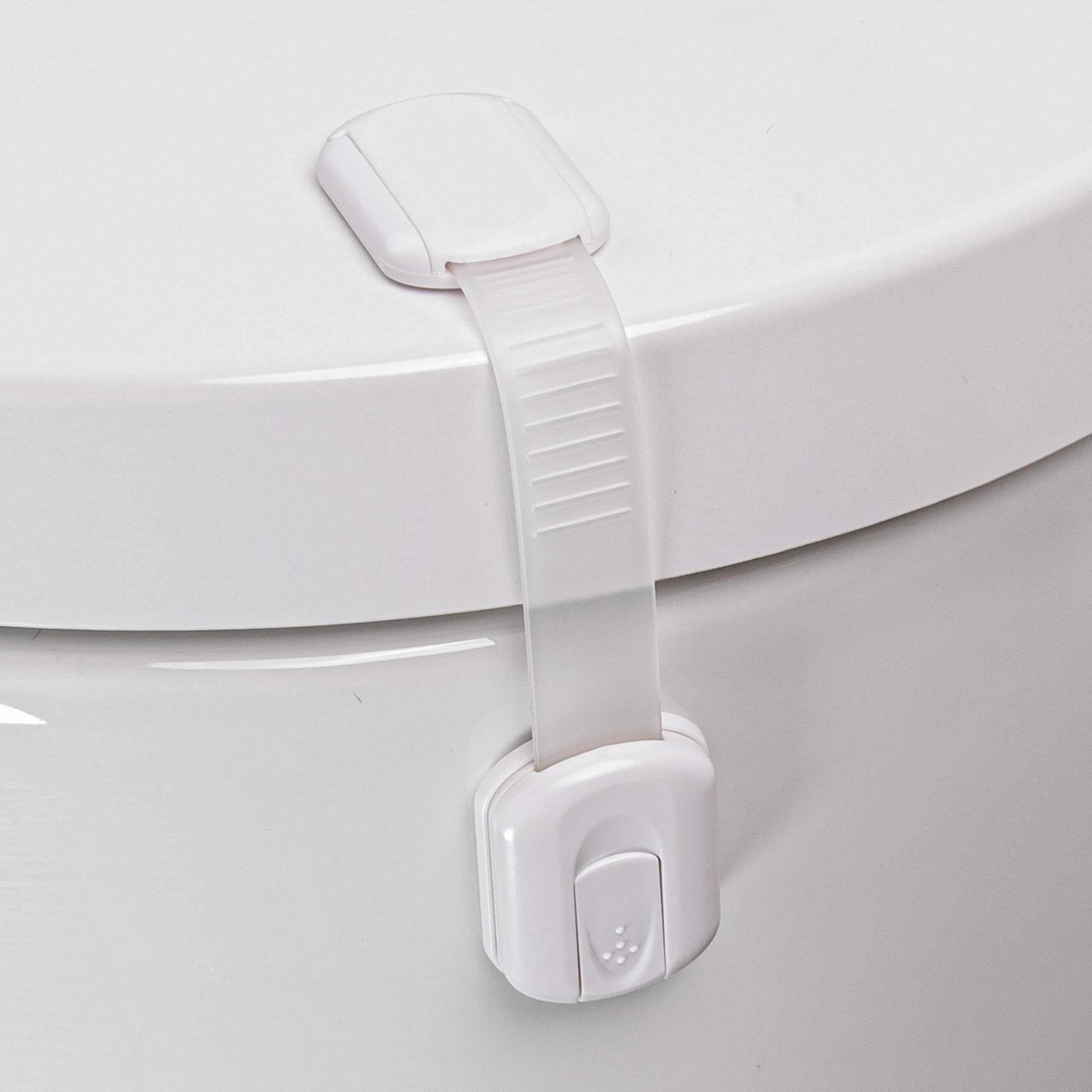 HomeBrella toilet locks two-pack with adhesive for quick child safety at home