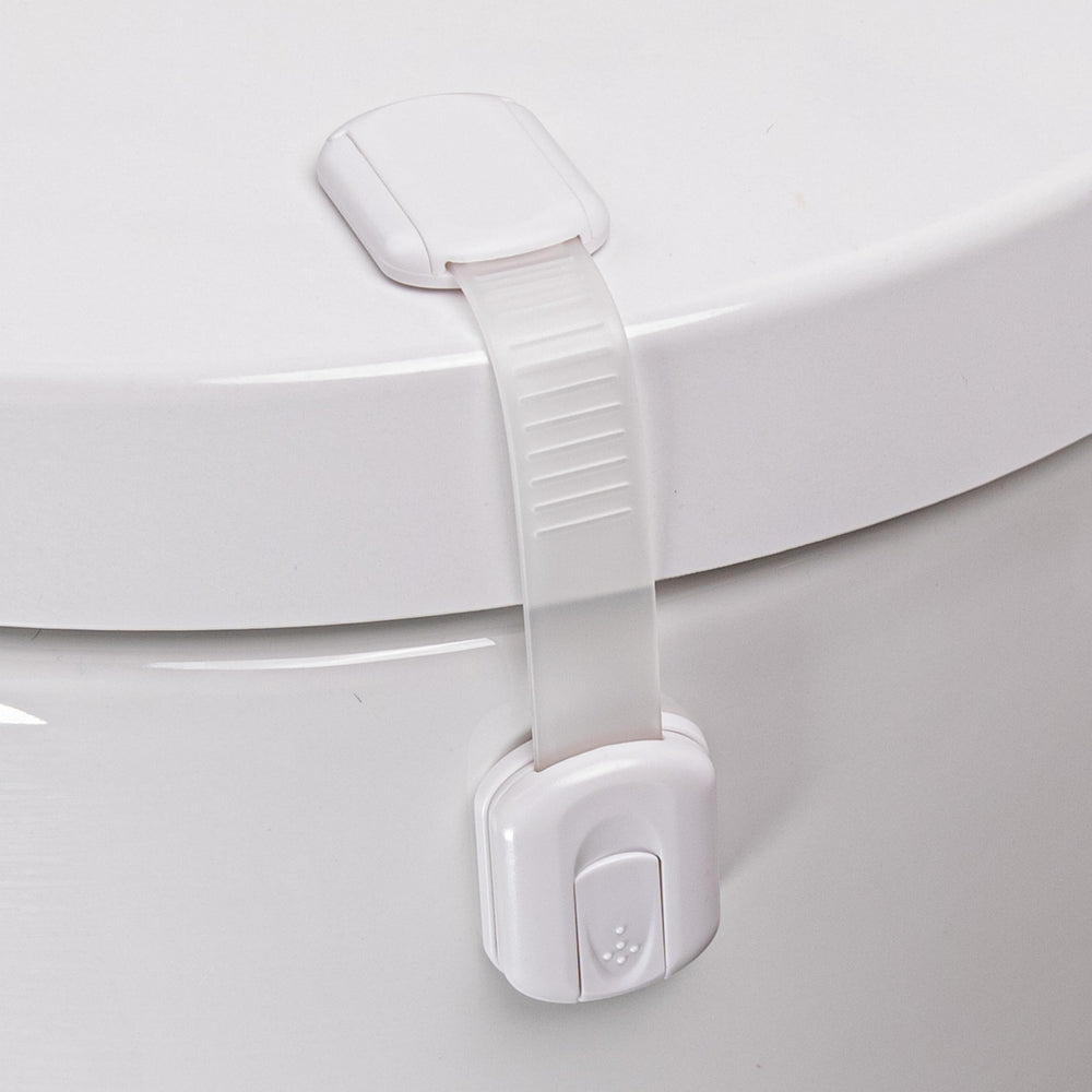 HomeBrella toilet locks two-pack with adhesive for quick child safety at home