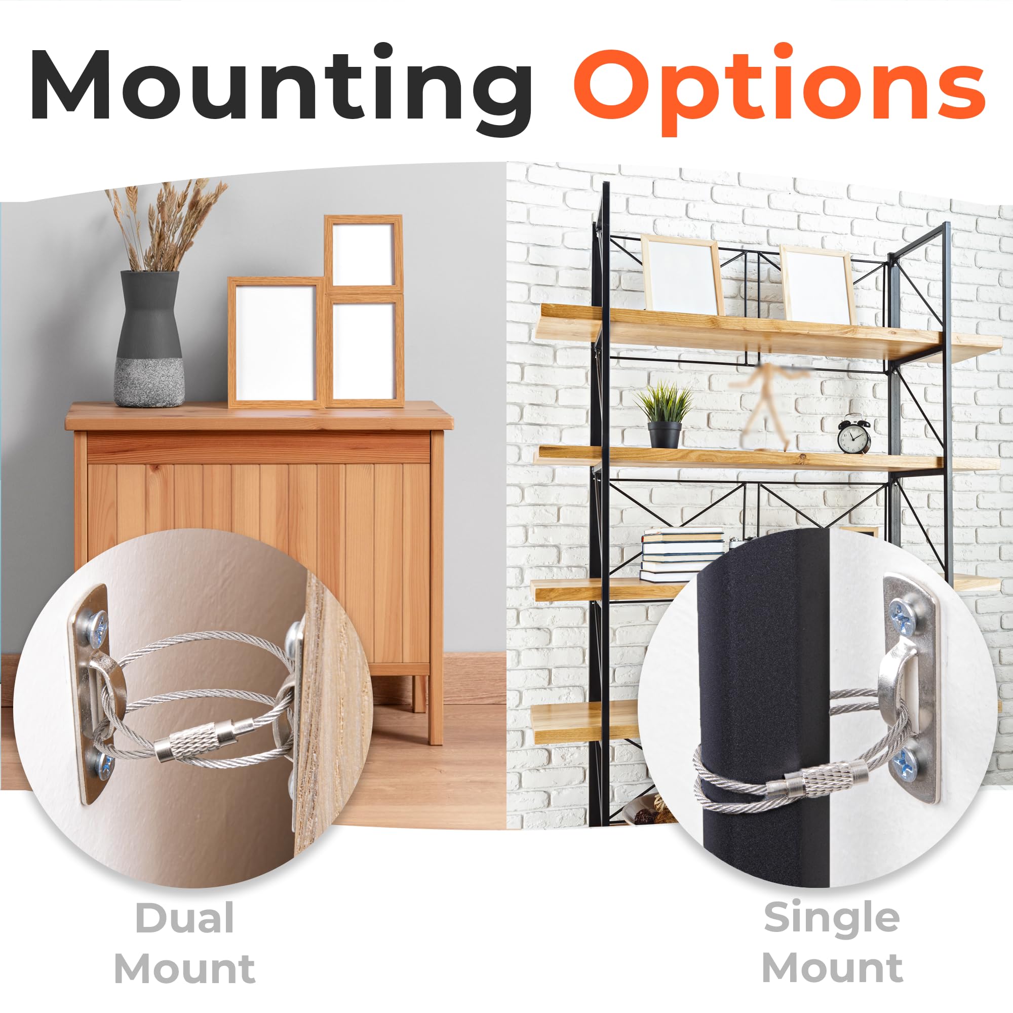 HomeBrella wall-anchoring-kit keeps furniture pressed to walls during earthquakes.