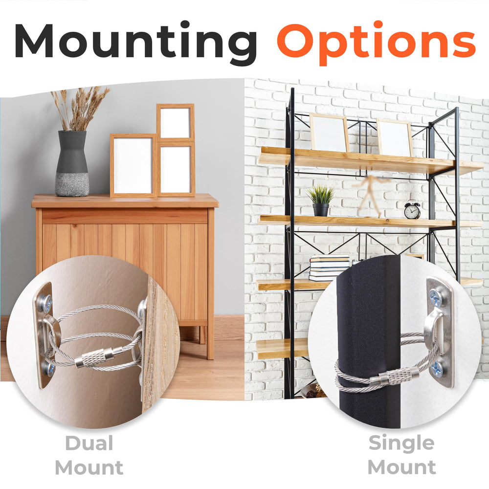 HomeBrella wall-anchoring-kit keeps furniture pressed to walls during earthquakes.