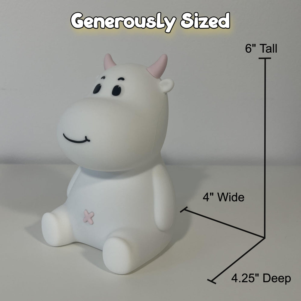 HomeCozi Cute Cow Night Light silicone texture detail conveys kid-friendly durability