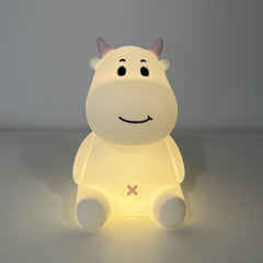 HomeCozi Cute Cow Night Light XL top view with cozy silicone glow for nurseries