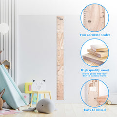 HOMEE height chart in use shows dual-inch and centimeter measurement.
