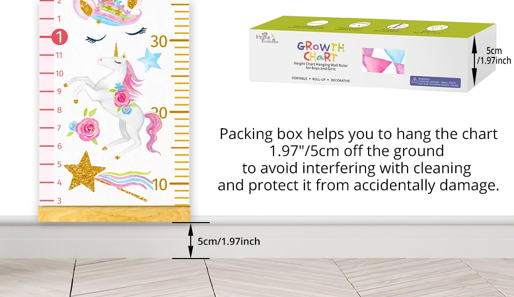 HomeEvolution growth chart for kids room helps record progress over time.