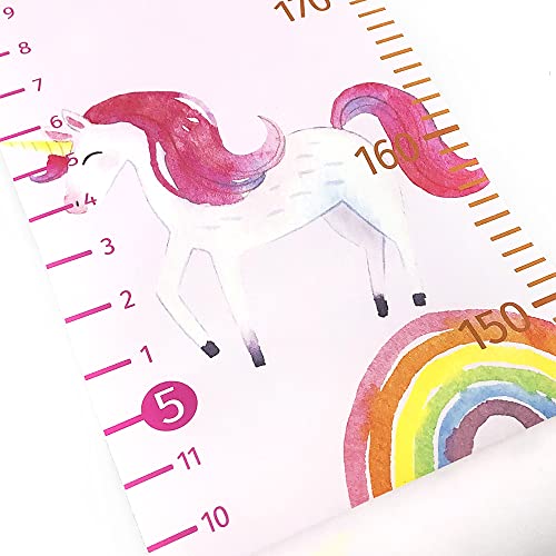 HomeEvolution growth chart with unicorn motif for kids' room growth tracking.