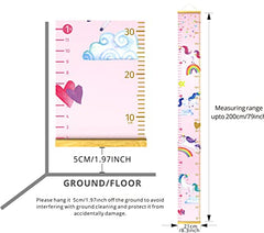 HomeEvolution unicorn wall decor growth chart displayed in a child’s room.