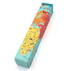 HomeEvolution world map decals oceans and continents aid immersive geography study.
