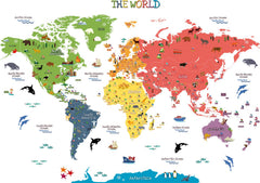 HomeEvolution world map decals two sheets ready for easy classroom setup and home decor.