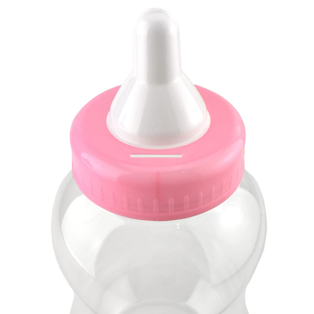 Homeford jumbo bottle coin bank in light pink, a playful savings display and party prop