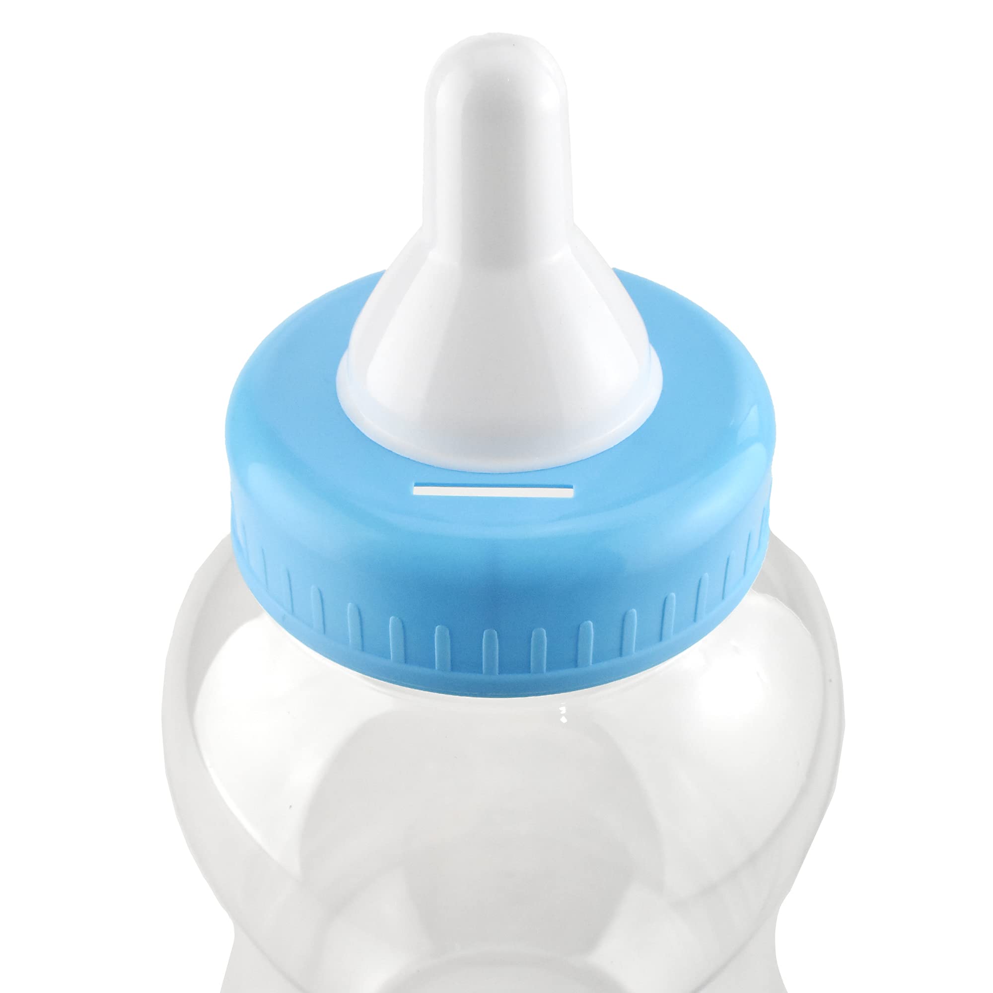 Homeford jumbo milk bottle coin bank side view, decorative party accent.