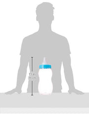 Homeford jumbo milk bottle coin bank table centerpiece, soft light blue decor.