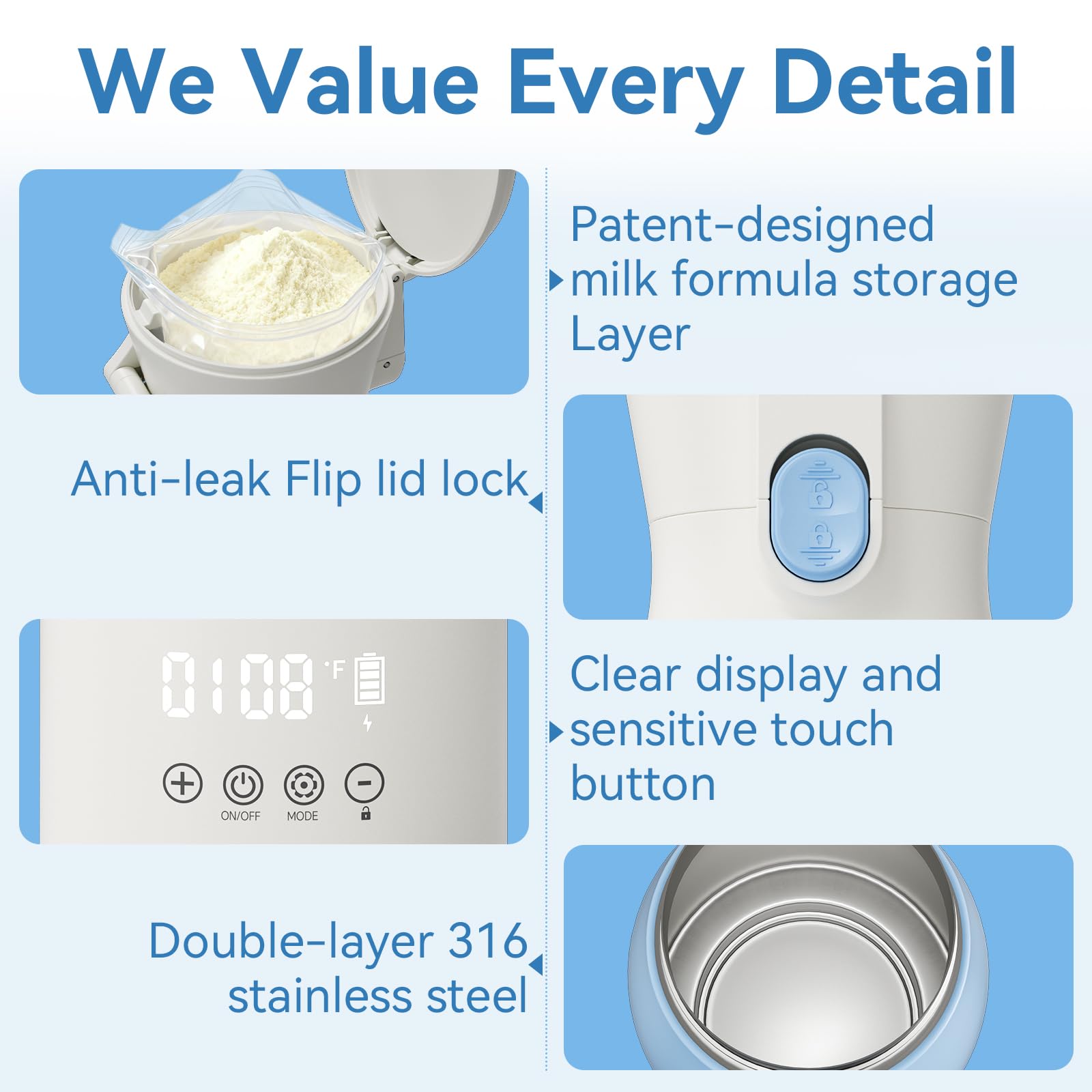 HOMEHELP stainless steel interior preserves flavor and is easy to clean