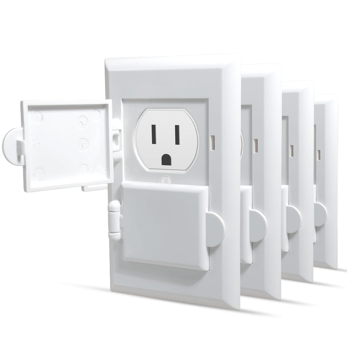 Homeify outlet covers four-pack for duplex outlets protect curious kids from live sockets