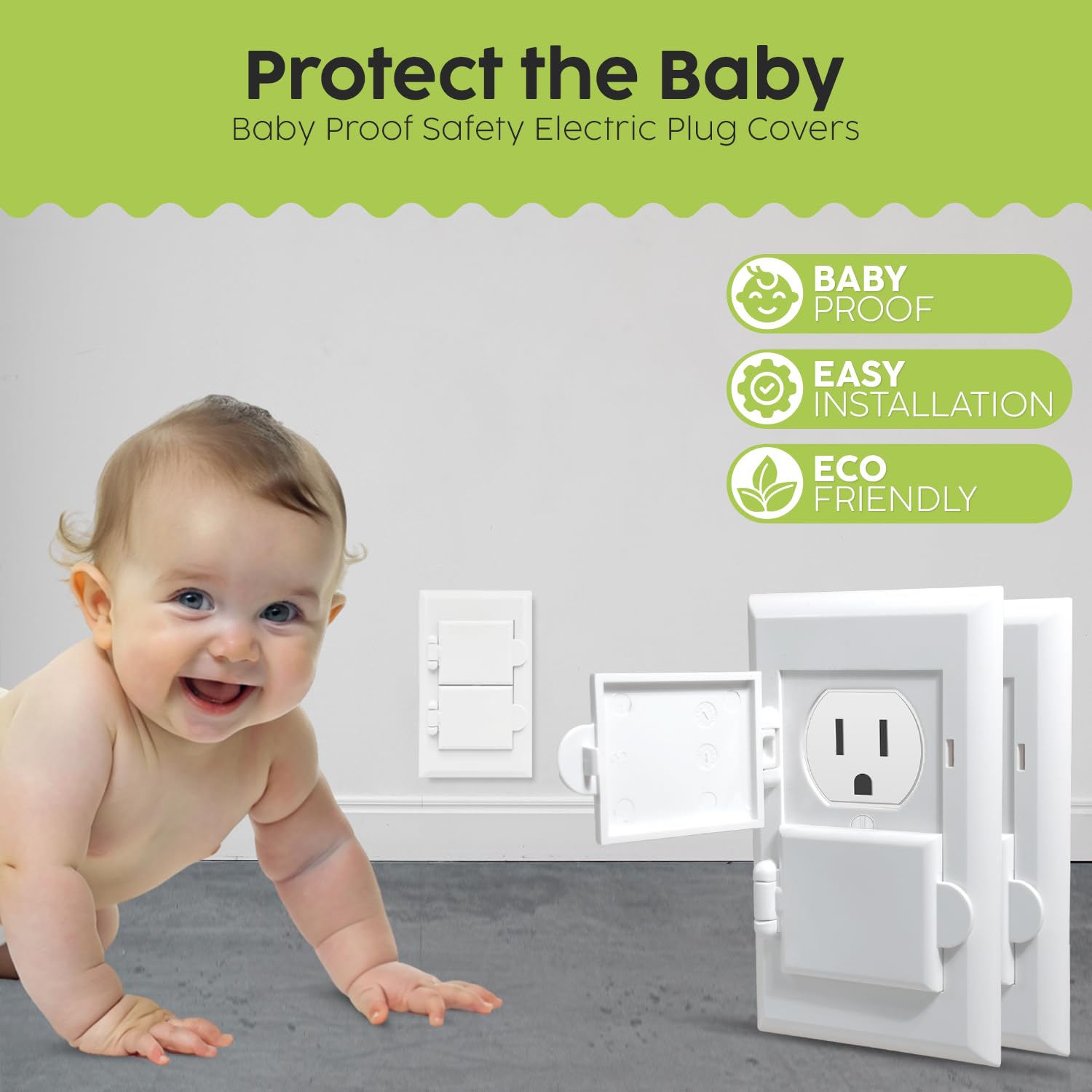 Homeify white outlet covers easy install to improve safety across rooms