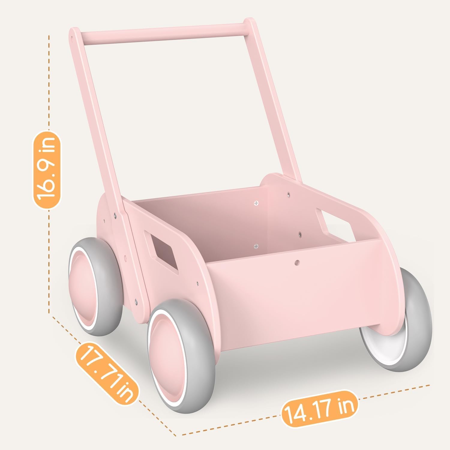 HOMEKOL wooden baby walker activity panel details for sensory play