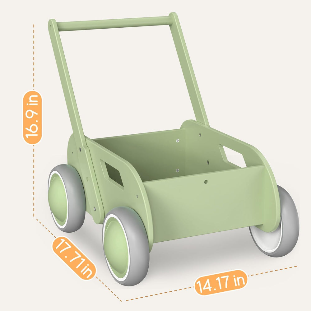 HOMEKOL wooden baby walker adjustable handlebar demonstrates customizable support for balance and posture